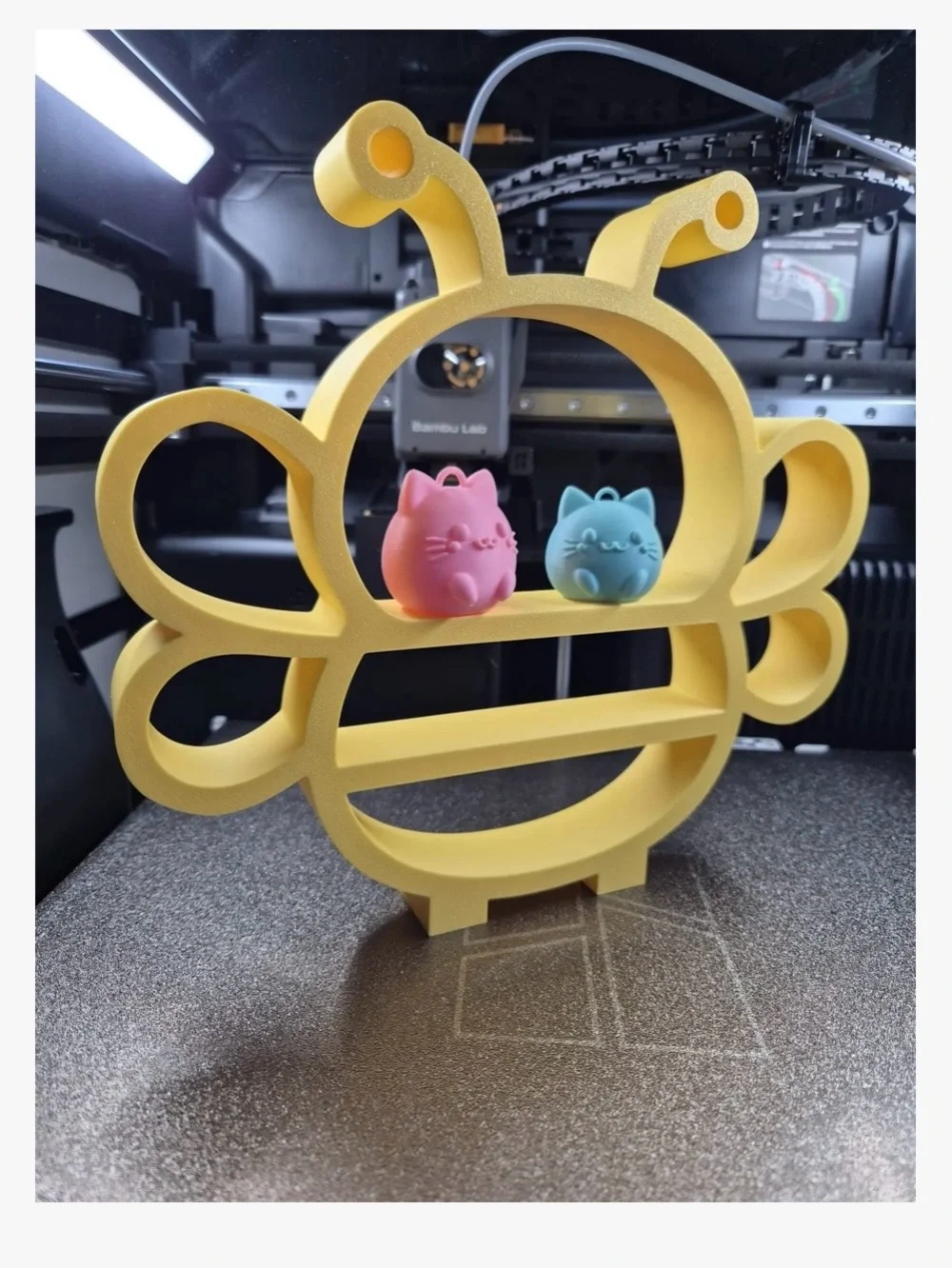 Bee-Shaped Wall Shelf or table shelf in Bright Yellow